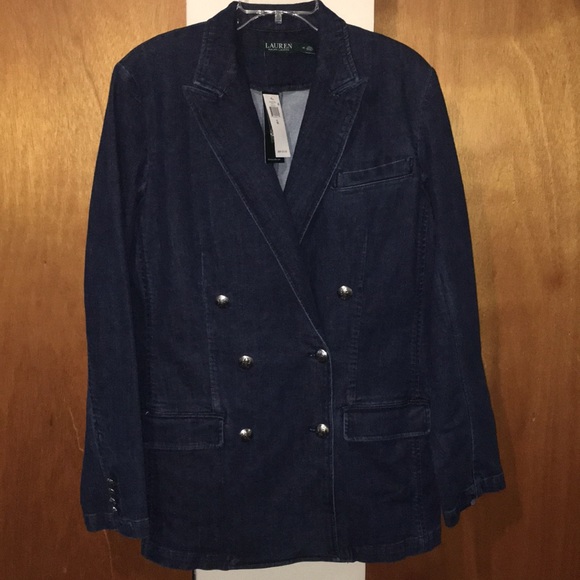 💙NWT Ralph Lauren Denim Double Breasted Blazer - Picture 11 of 11